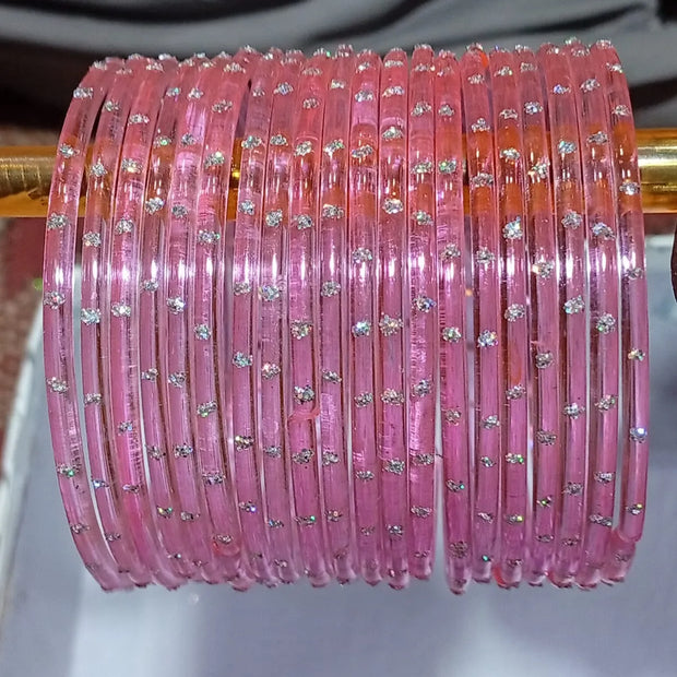Light Pink rain drop Glass Bangles