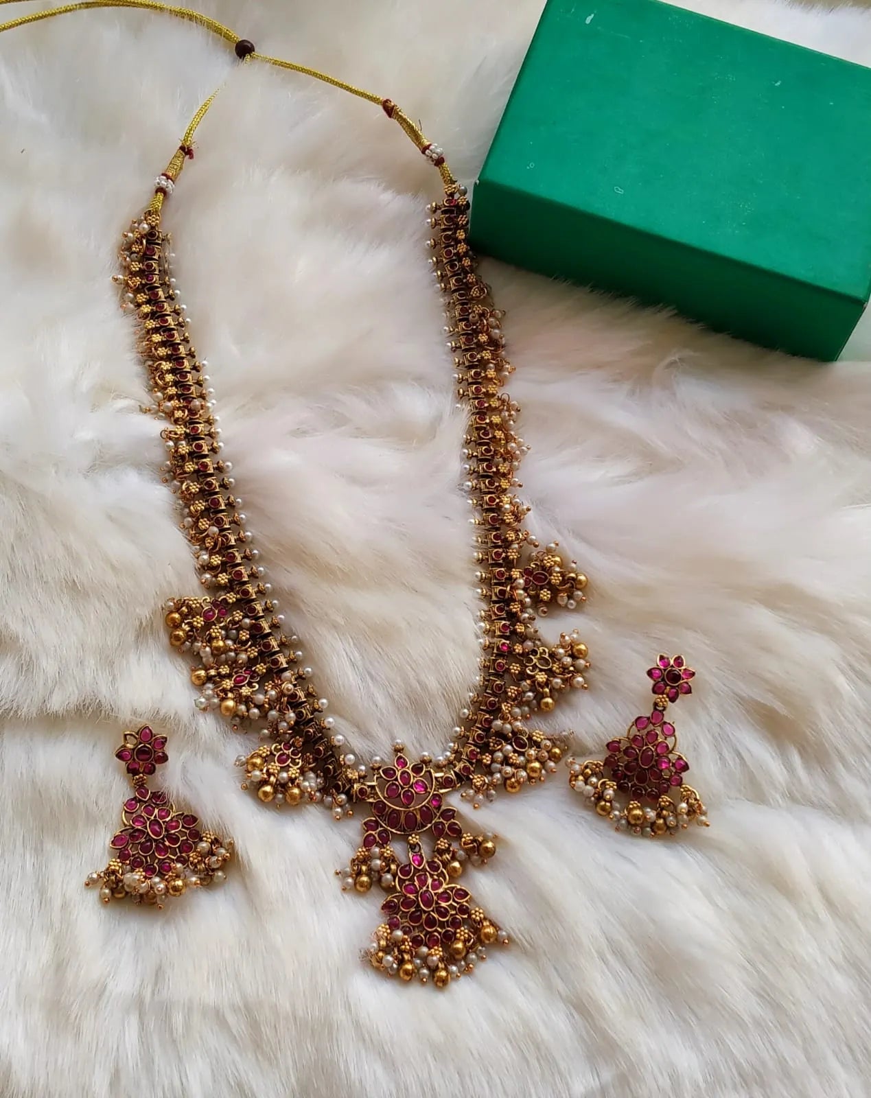 South Indian Red Mala Set