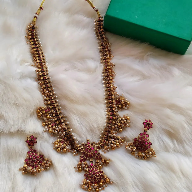 South Indian Red Mala Set