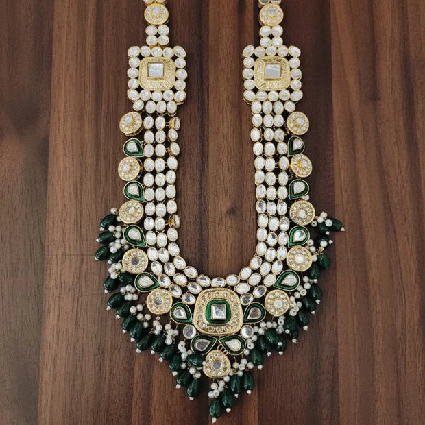 Designer Green Kundun Rani Mala