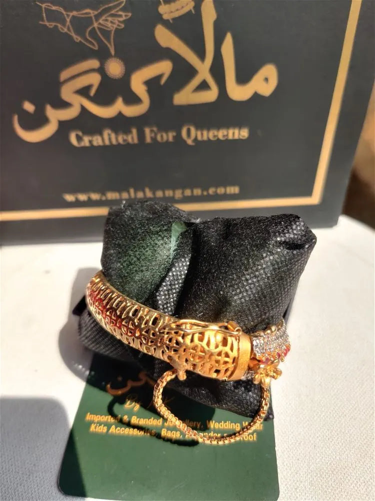 Designer Red Bracelet With Rodium Polish