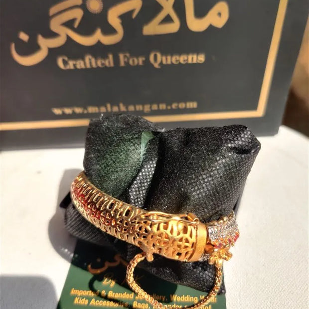 Designer Red Bracelet With Rodium Polish