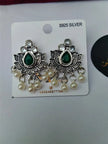 Green Taj Pearl Earrings