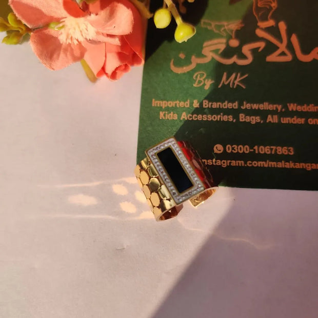 Stainless Steel Luxe Black Ring