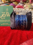 Rainbow Blue glass bangles
