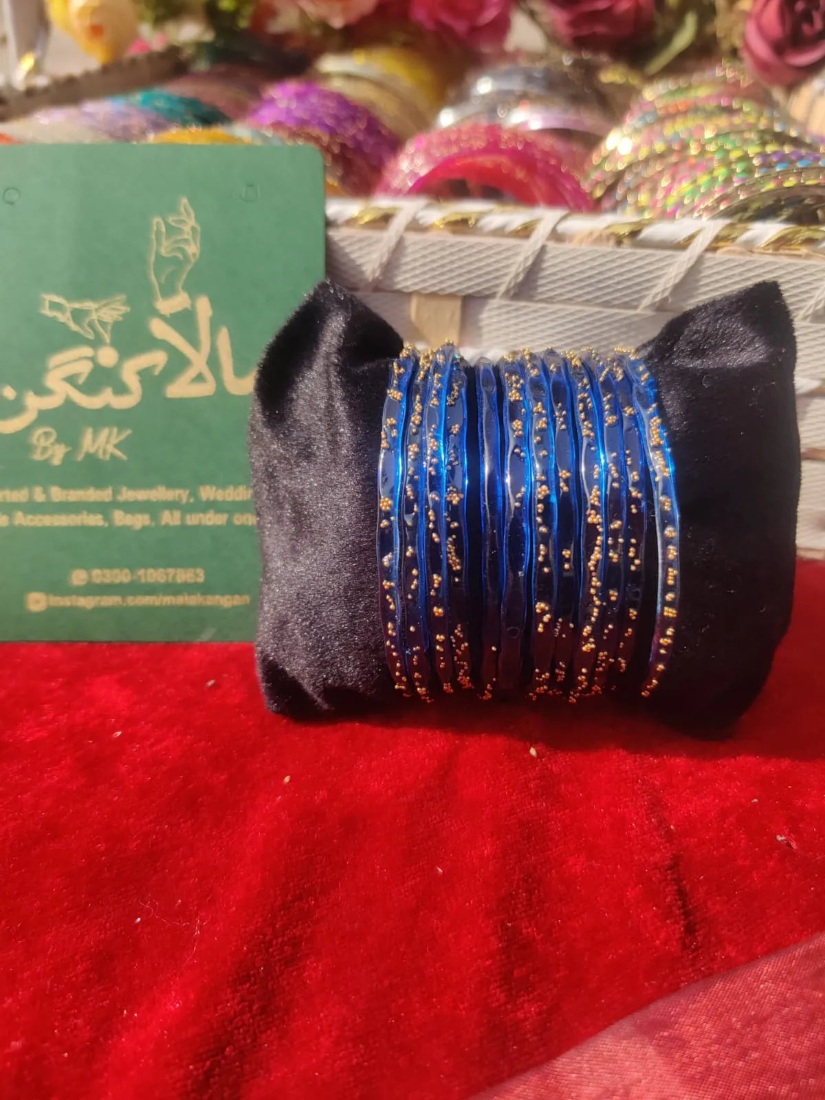 Rainbow Blue glass bangles