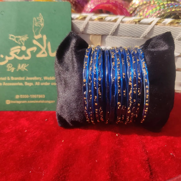 Rainbow Blue glass bangles