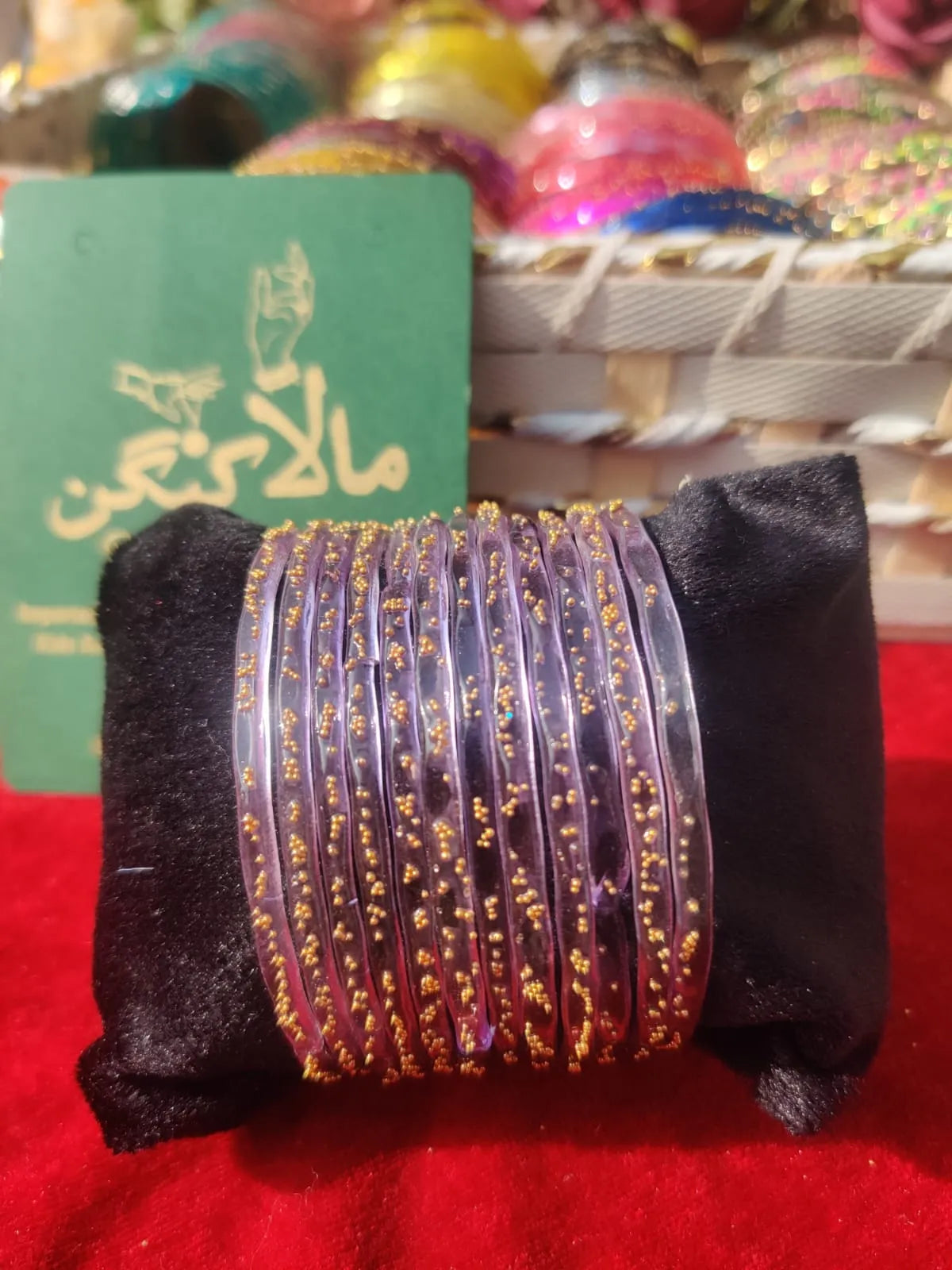 Rainbow purple glass bangles