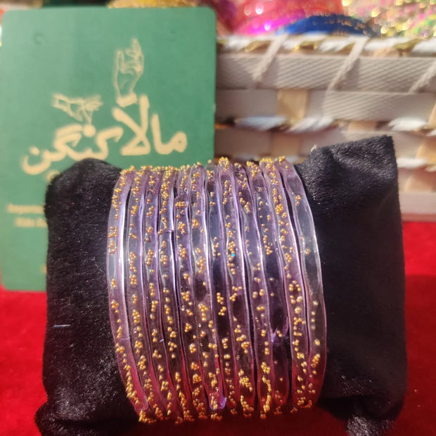 Rainbow purple glass bangles
