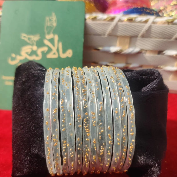 Rainbow  white glass bangles