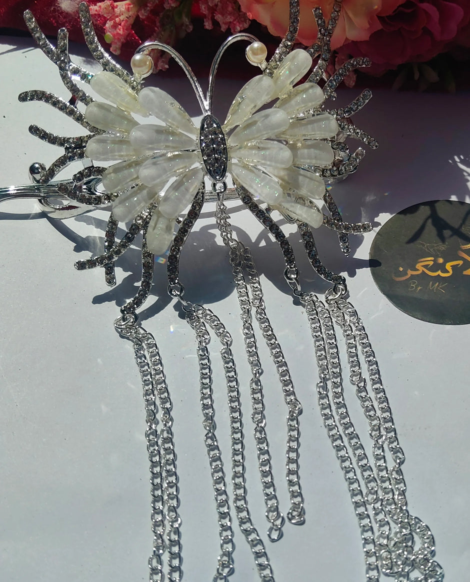 Butterfly White Clip