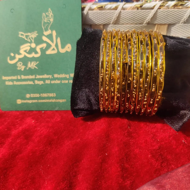Rainbow dark Yellow glass bangles