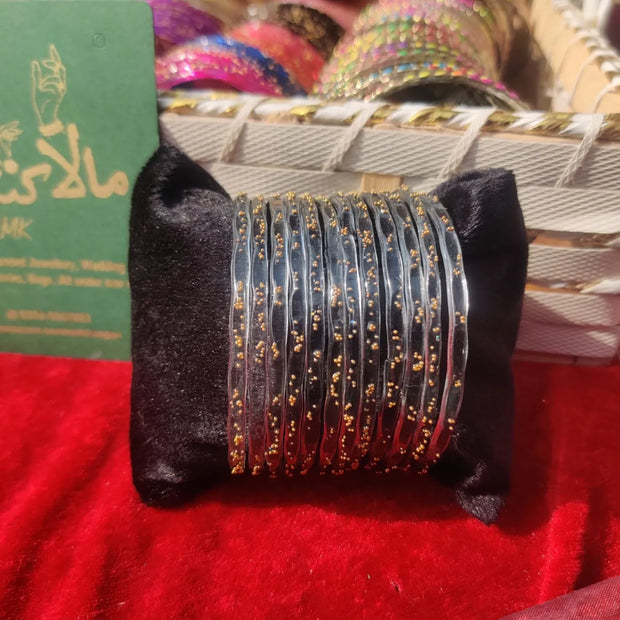Rainbow Gray glass bangles