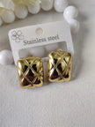 Square gold studs