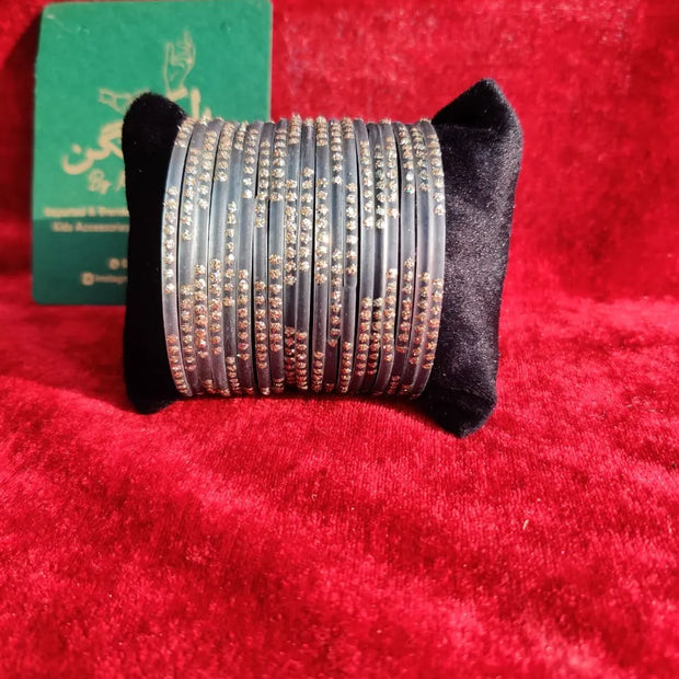 Kanch Dark Grey Bangles