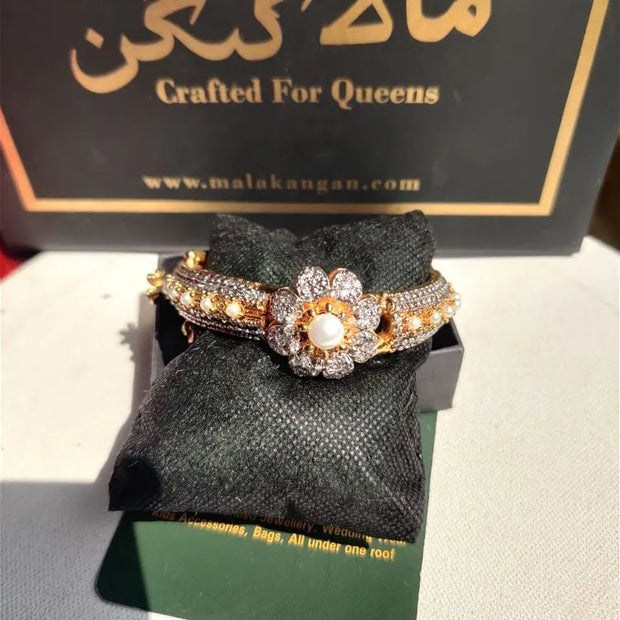 Designer  White Bracelet With Rodium Polish