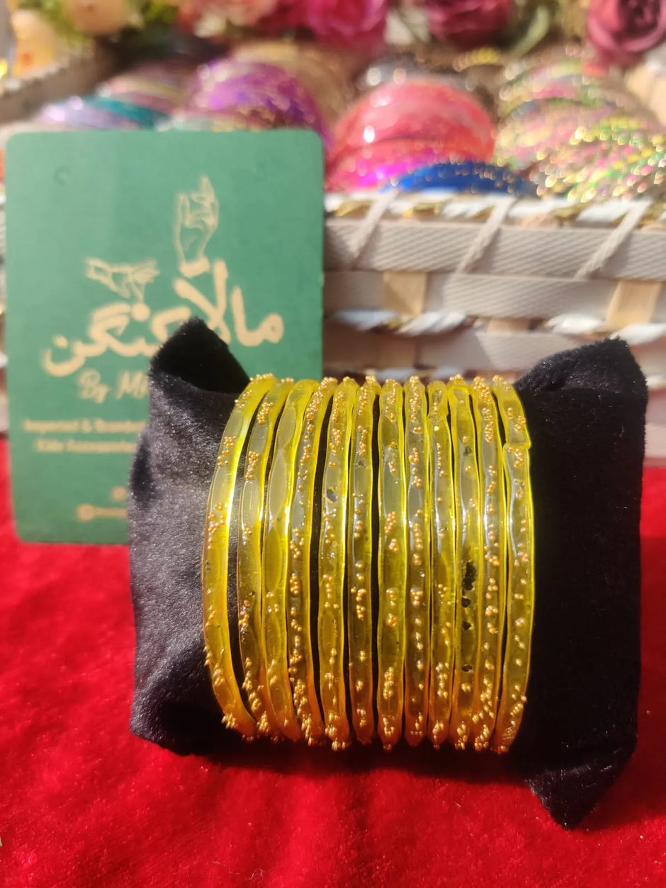 Rainbow Light Yellow Glass Bangle
