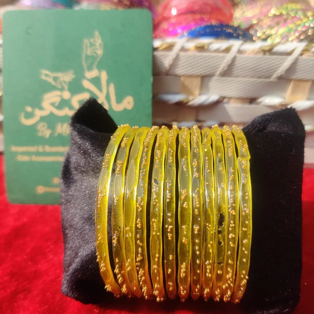 Rainbow Light Yellow Glass Bangle