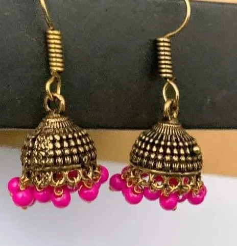 Pink  Oxidized Earing