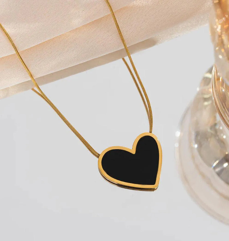 Black  Heart Necklace