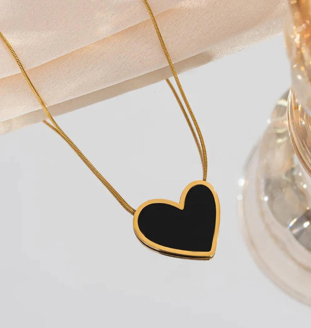 Black  Heart Necklace