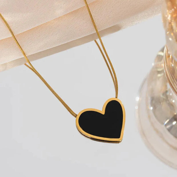 Black  Heart Necklace