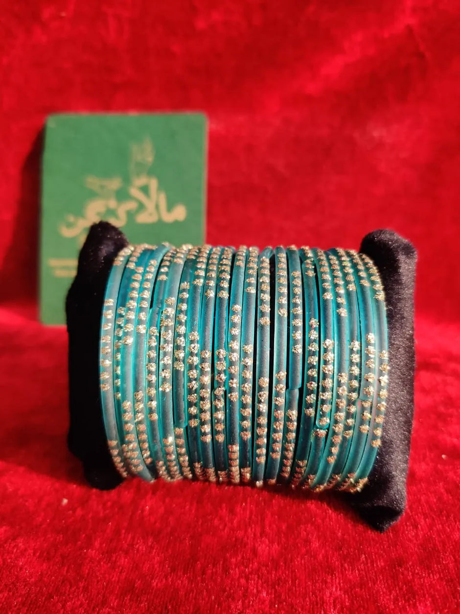 Kanch Teal Green Bangles