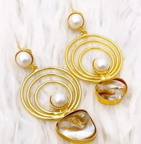 Golden Moti Earing