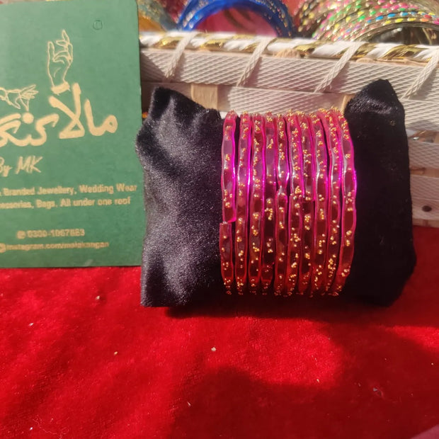 Rainbow Shoking Pink Glass Bangle