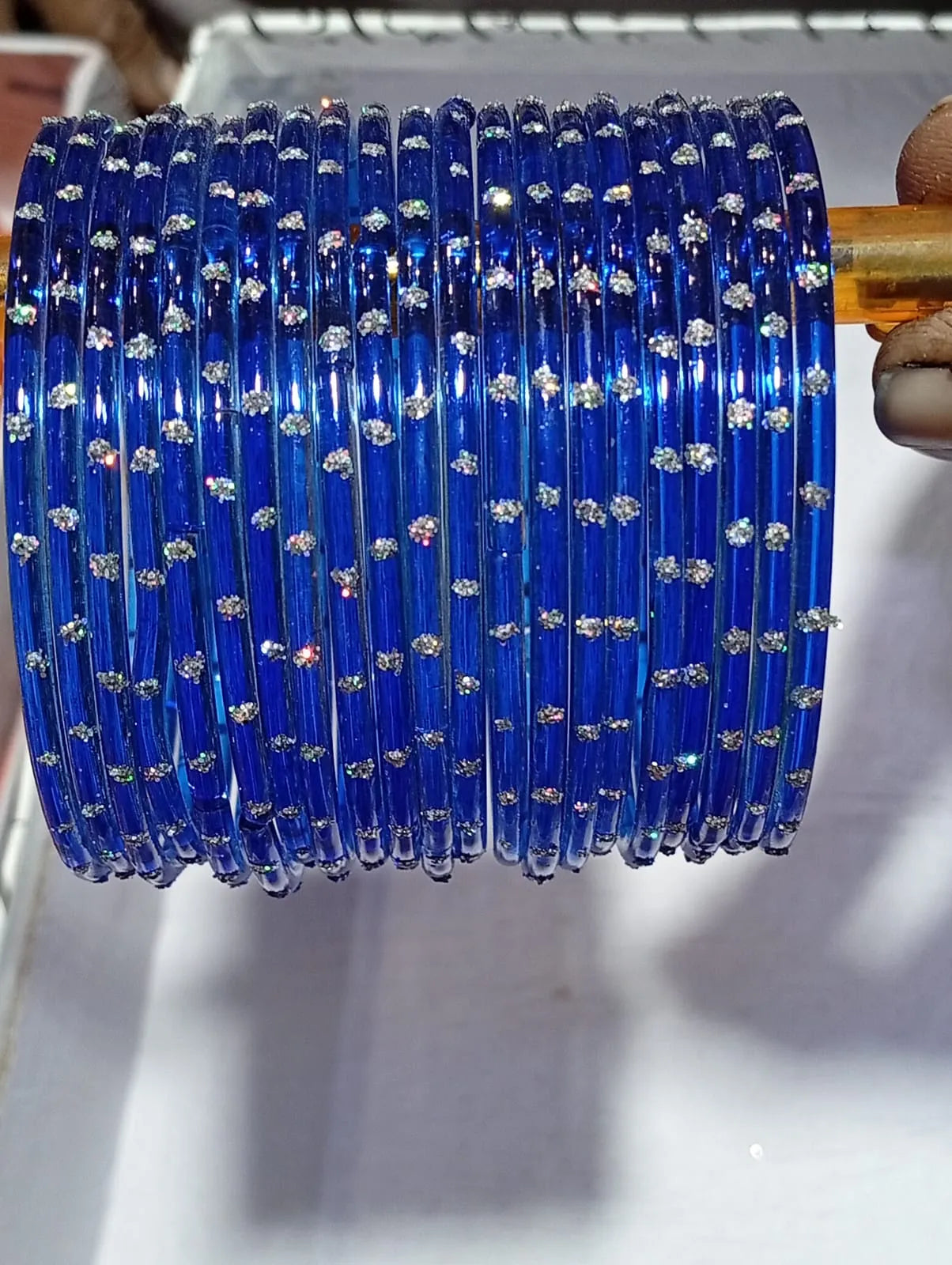 Dark Blue rain Drop Glass Bangles