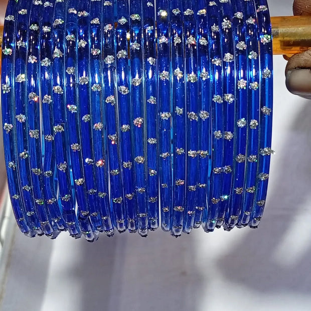 Dark Blue rain Drop Glass Bangles