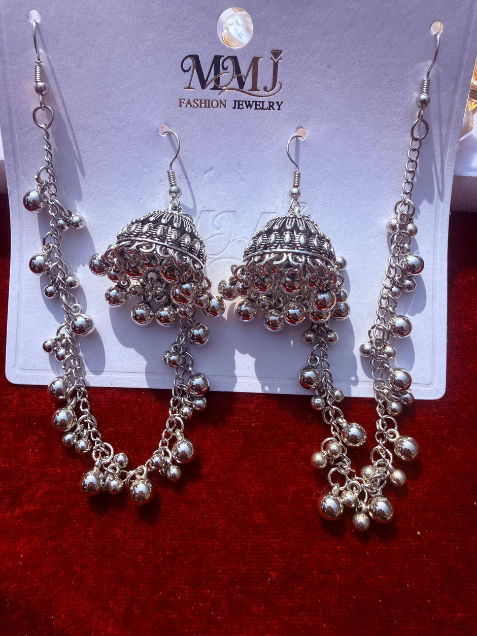 Silver Sahara Jhumka