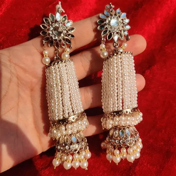 Flower long earrings