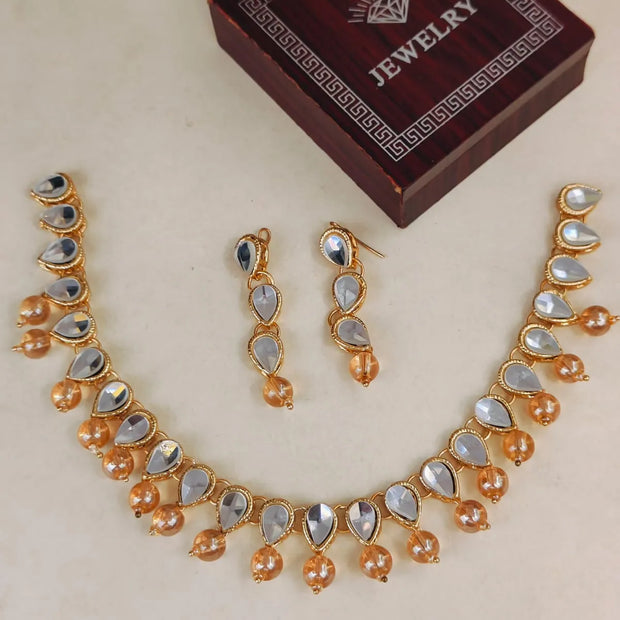 Golden Moti Kundan Set