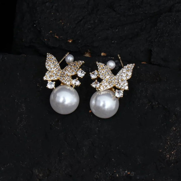 Butterfly Pearl Earings