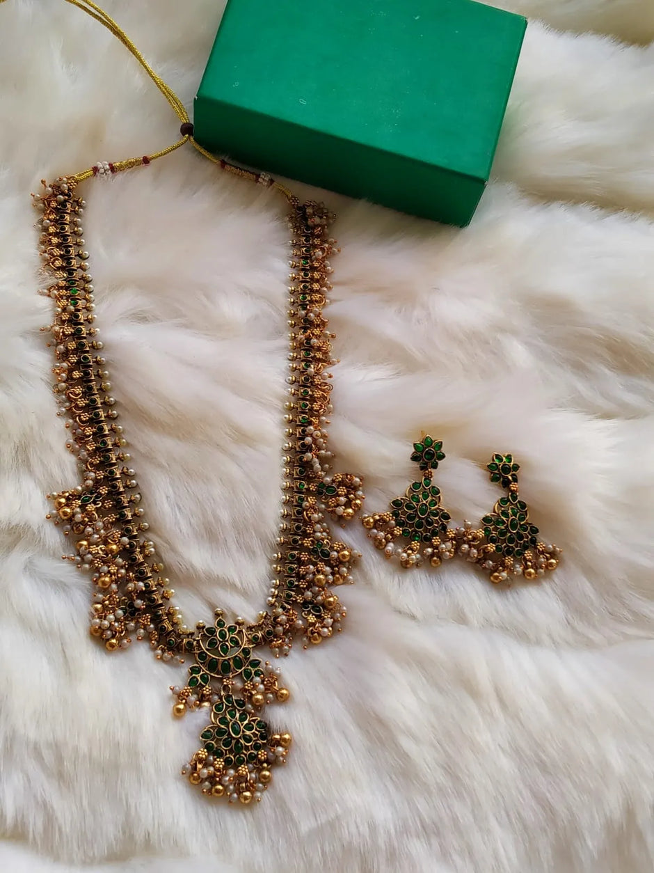 South Indian Green Mala Set