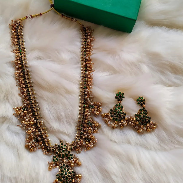 South Indian Green Mala Set
