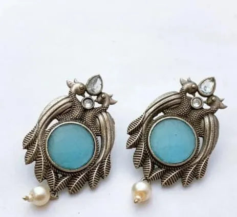 SkyBule Mor Oxidized Earing