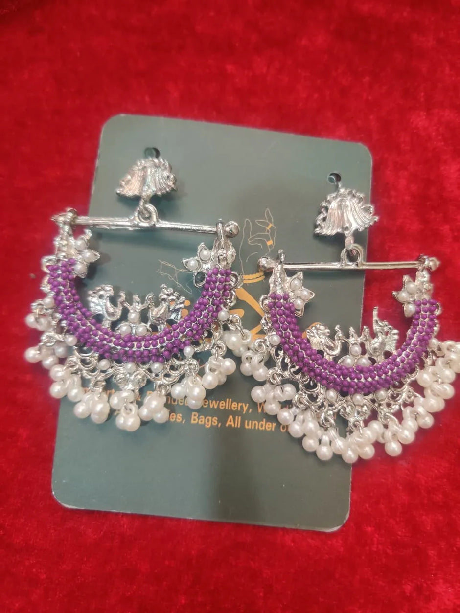 Purper Peacok Earings