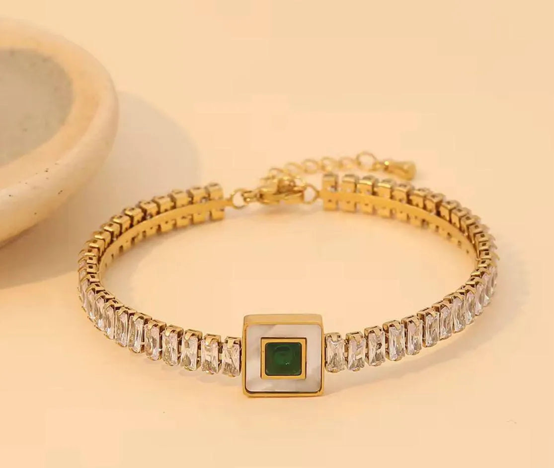 Stainless Steel Emerald Bracelet