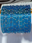 Light blue rain drop Glass Bangles