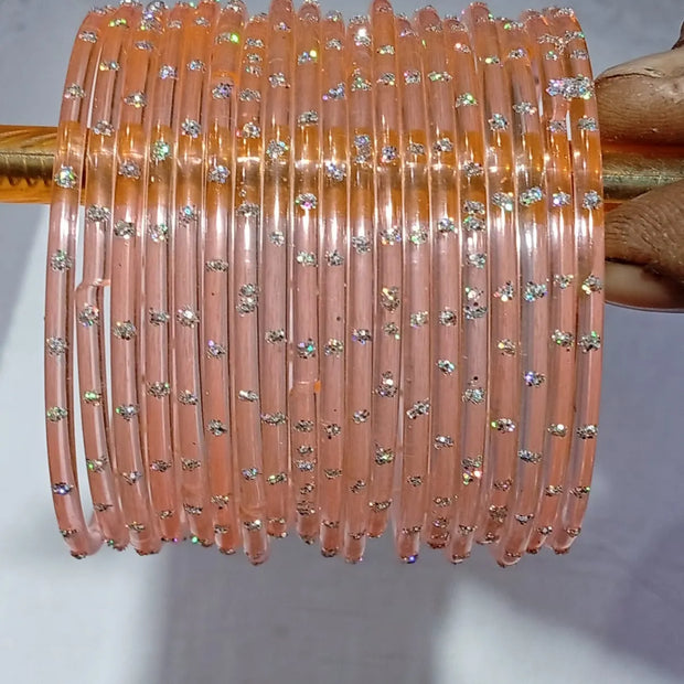 Light Orange rain drop Glass Bangles