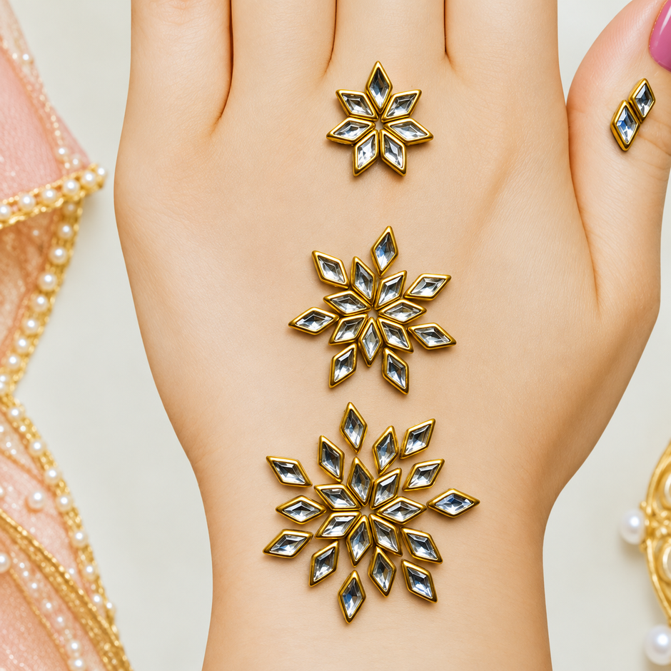 Sticker Flower Kundun Mehndi