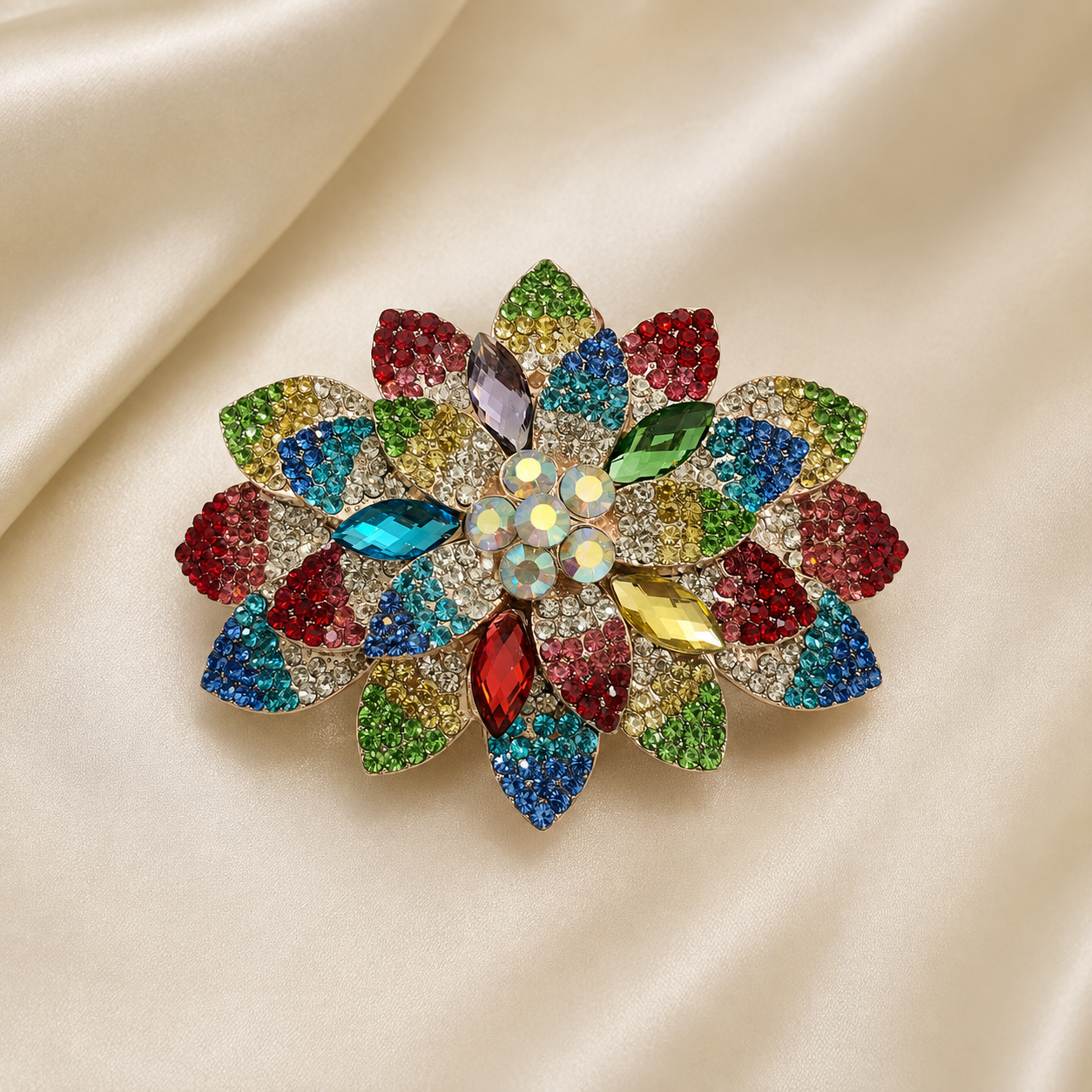 Crystal Flower Brooch