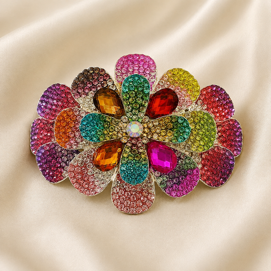 Rainbow Floral Clip