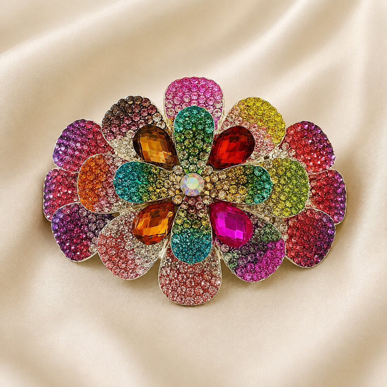 Rainbow Floral Clip