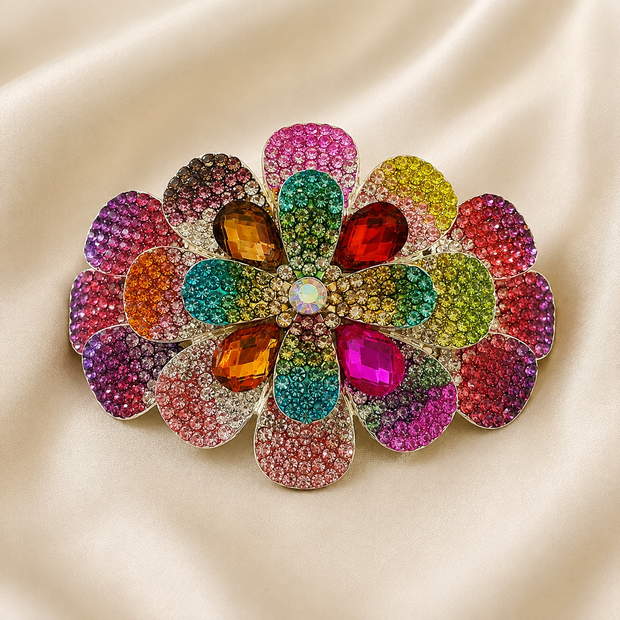 Rainbow Floral Clip