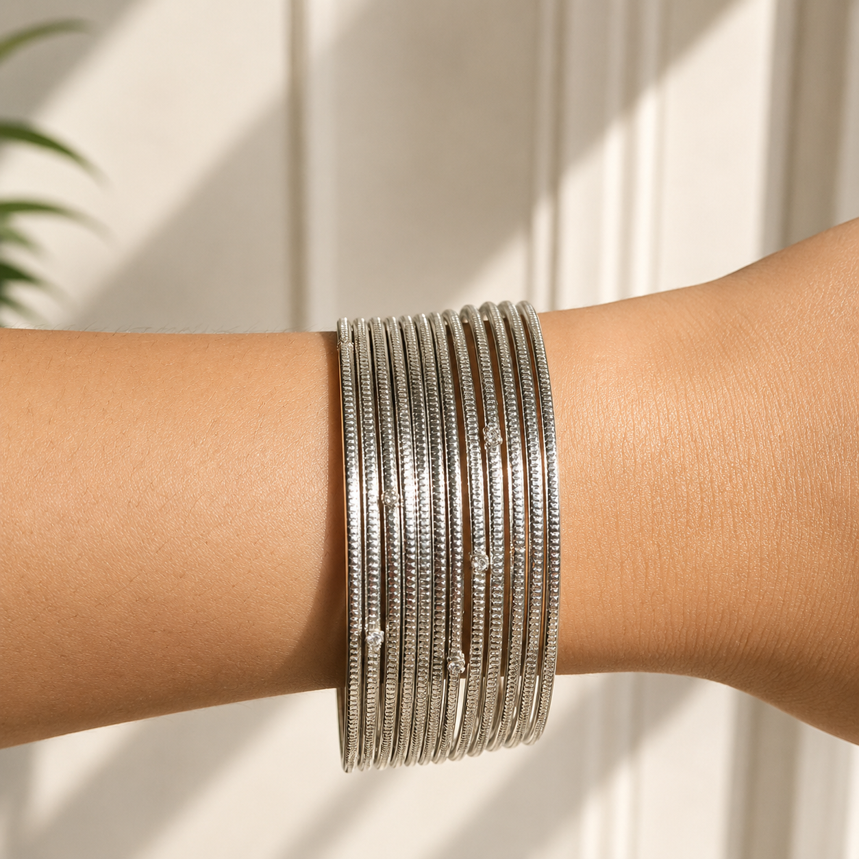 Silver Line Bangles