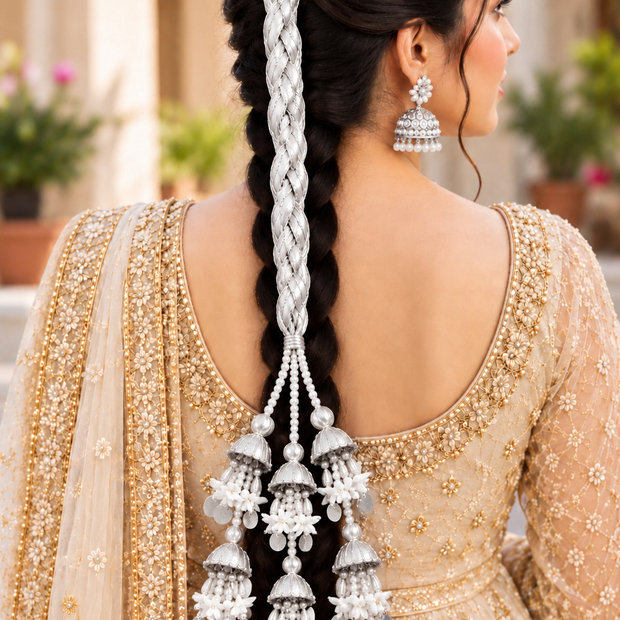 Silver Roshni Flower Paranda