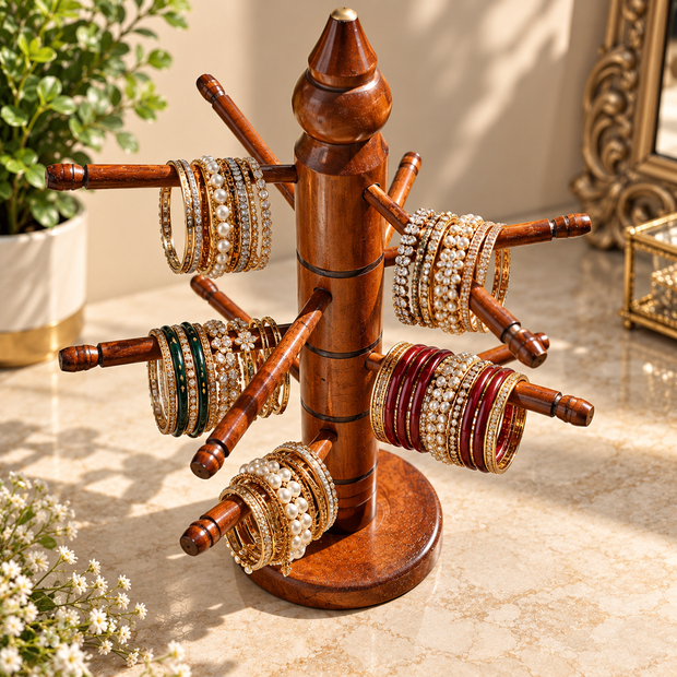 Wooden Bnagles Stand